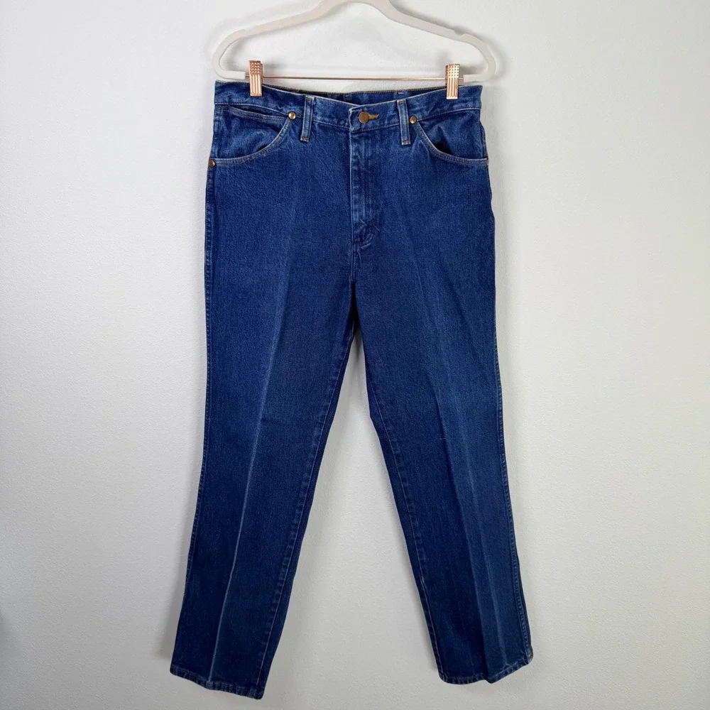 Wrangler 936PWD Cowboy Cut Slim Fit Jeans Men 32x32 Blue Rigid Denim 100% Cotton